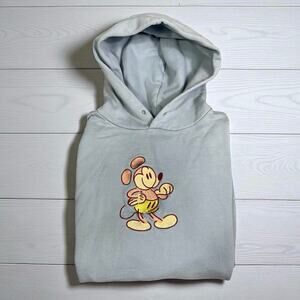 Disney Mickey Mouse Hoodie Medium Blue Graphic Pullover Sweatshirt Unisex M